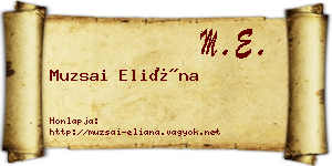 Muzsai Eliána névjegykártya